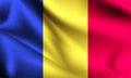 Romania flag blowing in the wind Royalty Free Stock Photo
