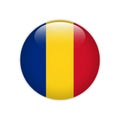 Romania flag on button