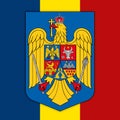 Romania flag and coat of arms