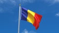 Romania Flag Country 3D Rendering in Blue Sky Background Royalty Free Stock Photo