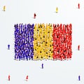 Romania Flag. A large group of people form to create the shape of the Romanian flag Royalty Free Stock Photo