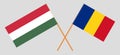 Romania and Hungary. The Romanian and Hungarian flags. Official proportion. Correct colors. Vector