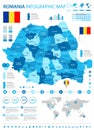 Romania - infographic map and flag - Detailed Vector Illustration