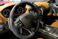 Romania - 2022: Interior view of the cockpit of Maseratti Levante luxury car.