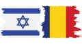 Romania and Israel grunge flags connection vector
