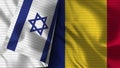 Romania and Israel Realistic Flag Ã¢â¬â Fabric Texture Illustration