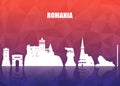 Romania Landmark Global Travel And Journey paper background. Vector Design Template.used for your advertisement, book, banner, te