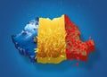 Romania map 3D Royalty Free Stock Photo