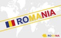 Romania map flag and text illustration Royalty Free Stock Photo