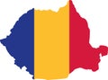 Romania map with flag Royalty Free Stock Photo