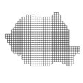 Romania map silhouette from black pattern mosaic structure of squares. Vector illustration Royalty Free Stock Photo