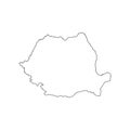 Romania map silhouette Royalty Free Stock Photo