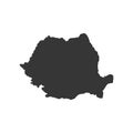 Romania map silhouette Royalty Free Stock Photo