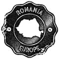 Romania map vintage stamp.