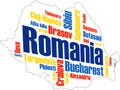 Romania Map and Cities Royalty Free Stock Photo