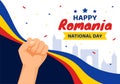 Romania National Day Vector Illustration on 1st December with Waving Flag Background in Romanian Great Union Memorial holiday