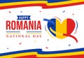 Romania National Day Vector Illustration on 1st December with Waving Flag Background in Romanian Great Union Memorial holiday