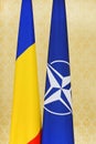 Romania and NATO flags Royalty Free Stock Photo