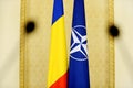 Romania and NATO flags Royalty Free Stock Photo