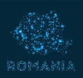 Romania network map. Royalty Free Stock Photo