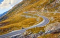 Romania. Panoramic mountain road Transfagarasan highway Royalty Free Stock Photo