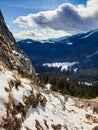 Romania, Piatra Craiului Mountains, viewpoint to Curmatura Meadow Royalty Free Stock Photo