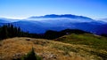 Romania, Piatra Mare Mountains, viewpoint to Bucegi Mountains
