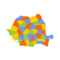 Romania political map of administrative divisions