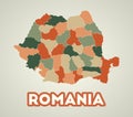 Romania poster in retro style.