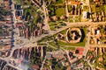 Romania Prejmer fortified church aerial view from drone , medieval architecture from Transylvania Royalty Free Stock Photo