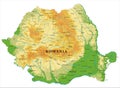 Romania relief map