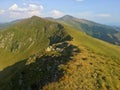 Romania, Rodnei Mountains, The ridge between Omului and Ineu Peaks. Royalty Free Stock Photo