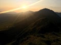 Romania, Rodnei Mountains, Viewpoint from Ineu Saddle. The sunset.