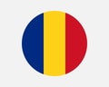 Romania Round Country Flag. Romanian Circle National Flag