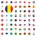 Romania round flag icon. Round World Flags Vector illustration Icons Set. Royalty Free Stock Photo