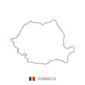 Romania, Rumania map line, linear thin vector. Romania, Rumania simple map