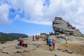 ROMANIA - SEPTEMBER 27, 2015-View of Sfinx, a natural mountain formation in the form of a human face SEPTEMBER 27, in Romania Royalty Free Stock Photo