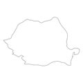 Romania - solid black outline border map of country area. Simple flat vector illustration Royalty Free Stock Photo