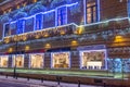 `Romania Sotheby`s International Realty` building decorated for the winter holidays