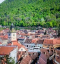 Brasov city center, old town. Romania in spring, summer