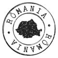 Romania Stamp Silhouette Map. Postal Passport Stamp Round Vector Icon Design.