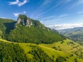 Romania - TorockÃ³ - The amazing SzÃ©kelyk? hills and rocks from drone view Royalty Free Stock Photo