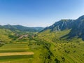 Romania - TorockÃ³ - The amazing SzÃ©kelyk? hills and rocks from drone view Royalty Free Stock Photo