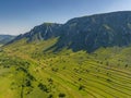 Romania - TorockÃ³ - The amazing SzÃ©kelyk? hills and rocks from drone view Royalty Free Stock Photo