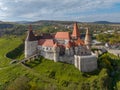 Romania - Vajdahunyad castle from drone view