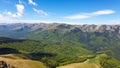 Romania, Valcan Mountains, viewpoint to Godeanu Mountains from Oslea Ridge