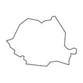 Romania vector country map thin outline icon Royalty Free Stock Photo