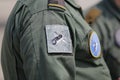 Romanian Air Force symbols on a female soldier uniform