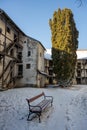 Romanian ancient Catholic church, historical Villages with fortified churches in Transylvania Royalty Free Stock Photo