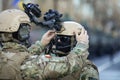 Romanian army special forces soldiers prepare for the Romanian national day military parade Royalty Free Stock Photo